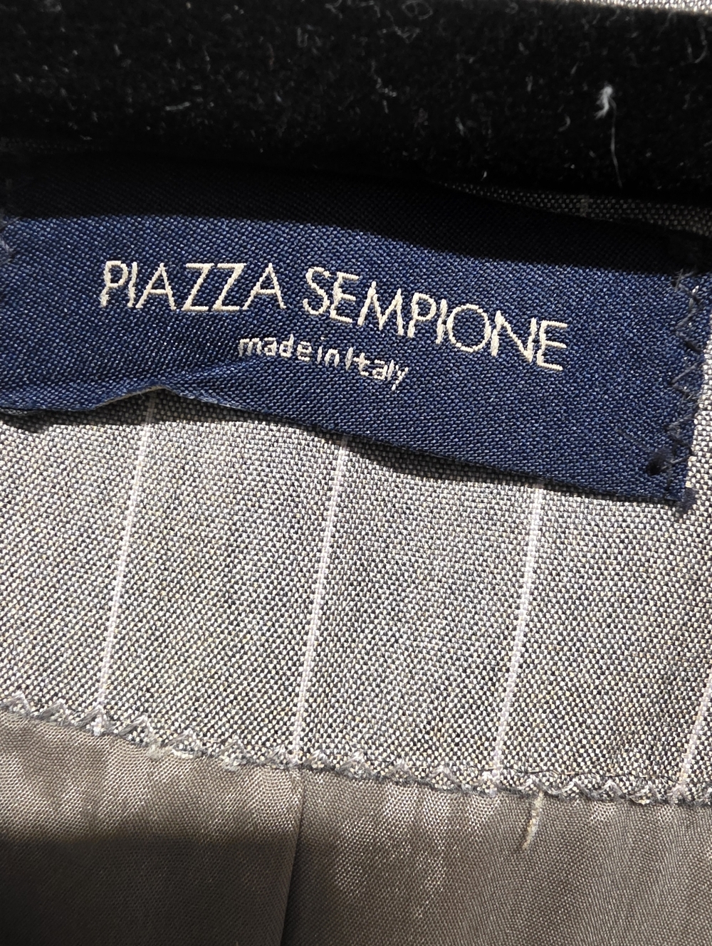 Piazza Sempione Gray Pinstripe Wool Silk Blazer Jacket IT 48 US 12 Made in Italy - Picture 8 of 8